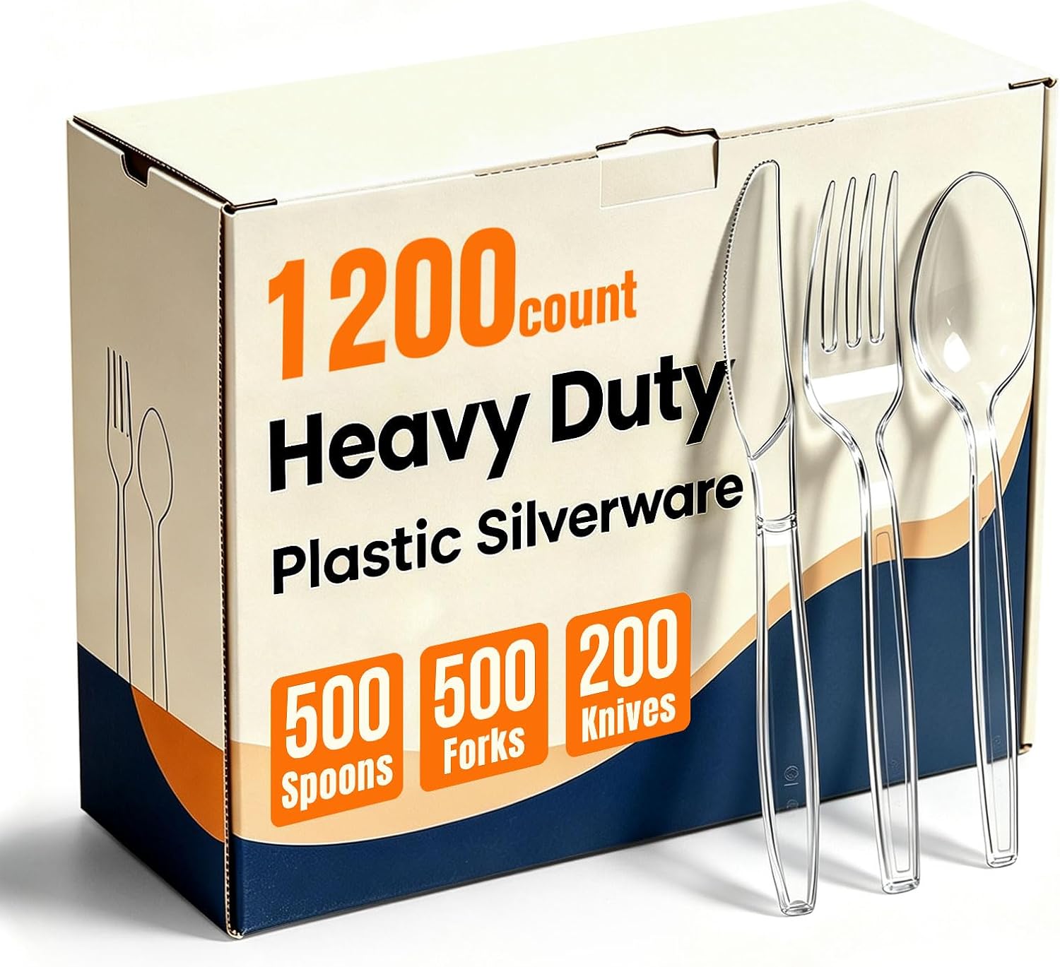 Clear Heavy-Duty Plastic Cutlery - Hình 8