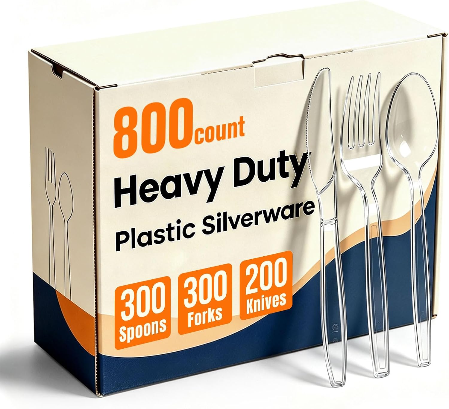 Clear Heavy-Duty Plastic Cutlery - Hình 9