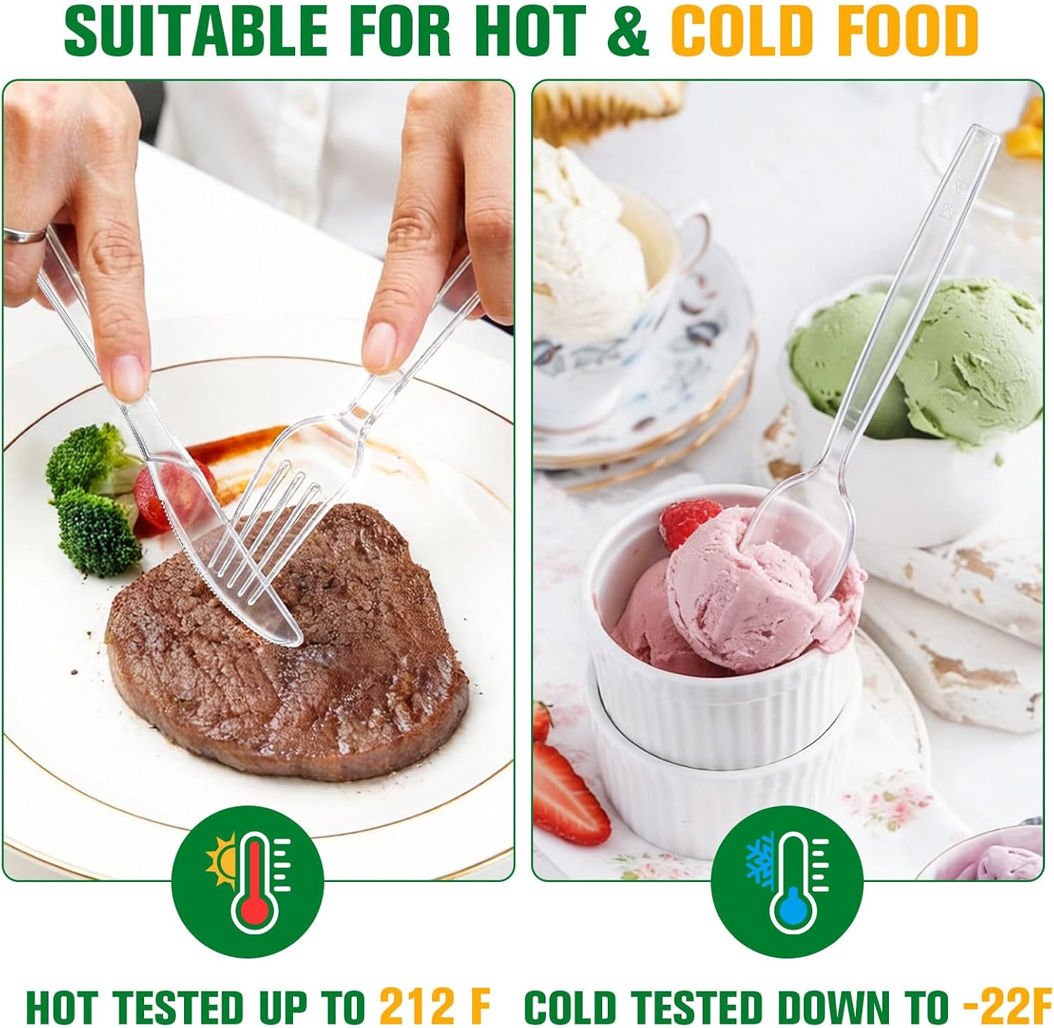 Clear Heavy-Duty Plastic Cutlery - Hình 5