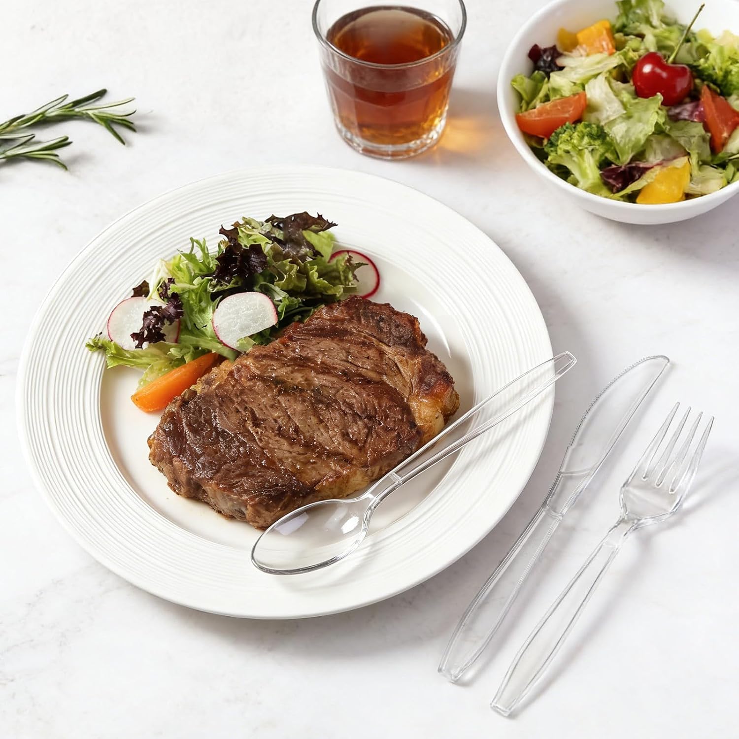 Clear Heavy-Duty Plastic Cutlery - Hình 2