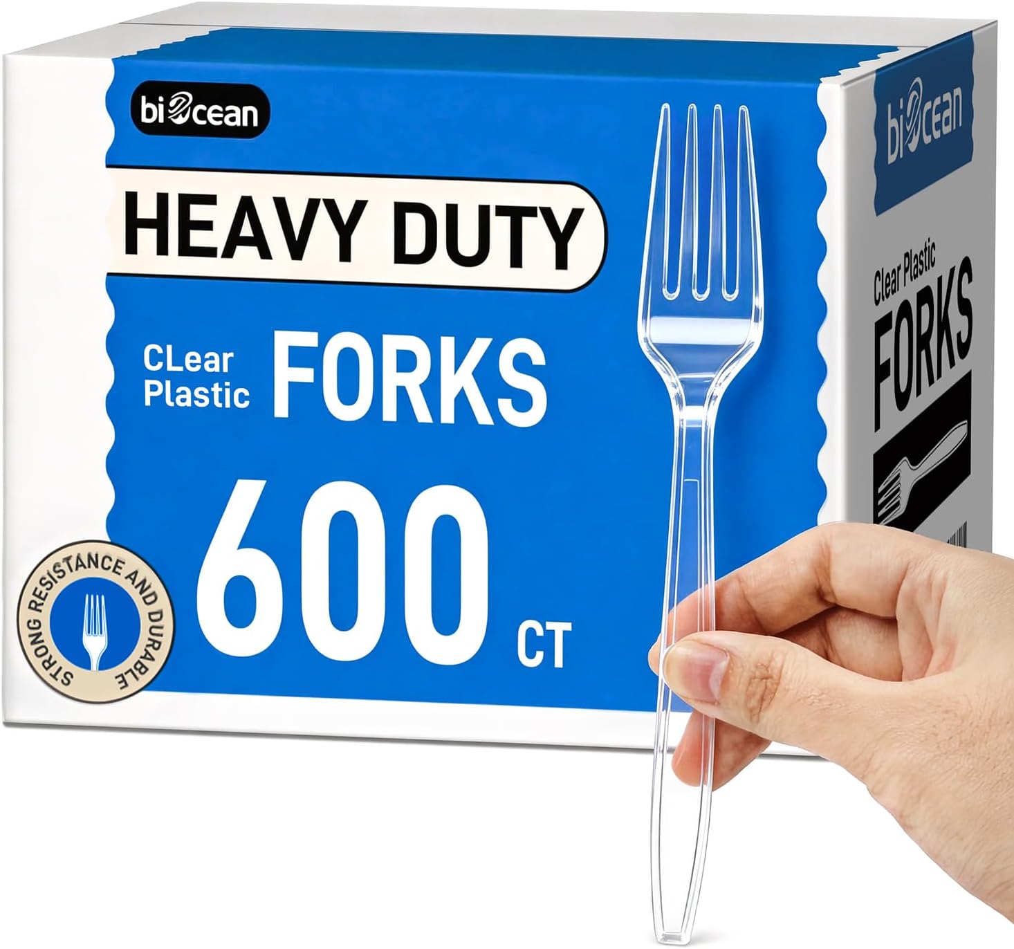 Biocean Heavy Duty White Plastic Forks - Hình 8