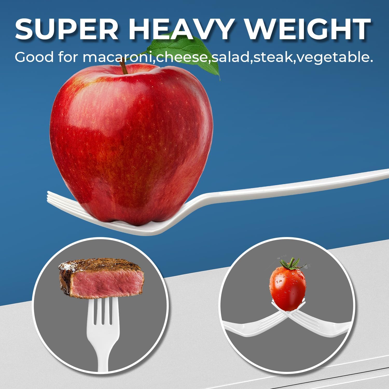 Biocean Heavy Duty White Plastic Forks - Hình 6