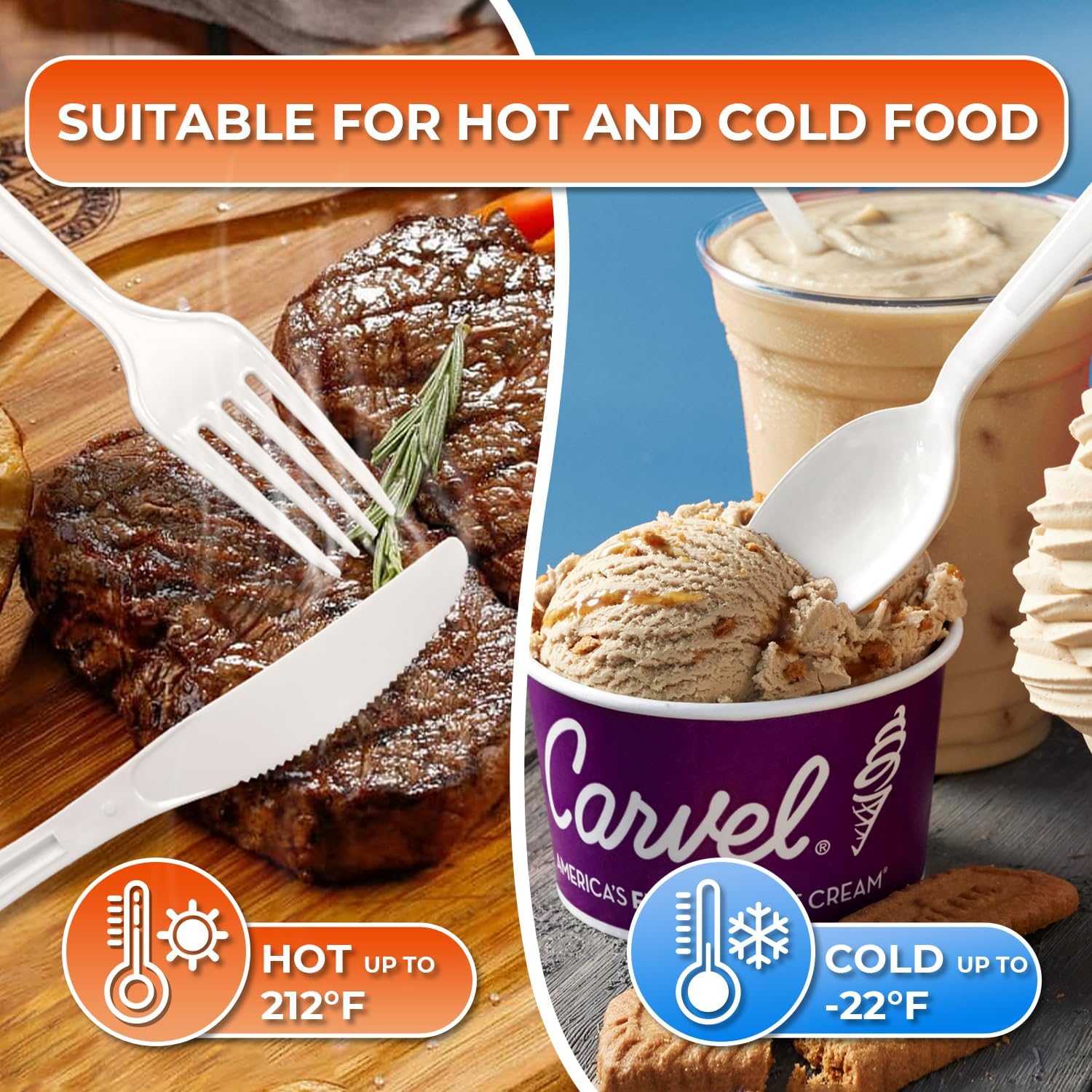 Biocean Heavy Duty White Plastic Forks - Hình 4