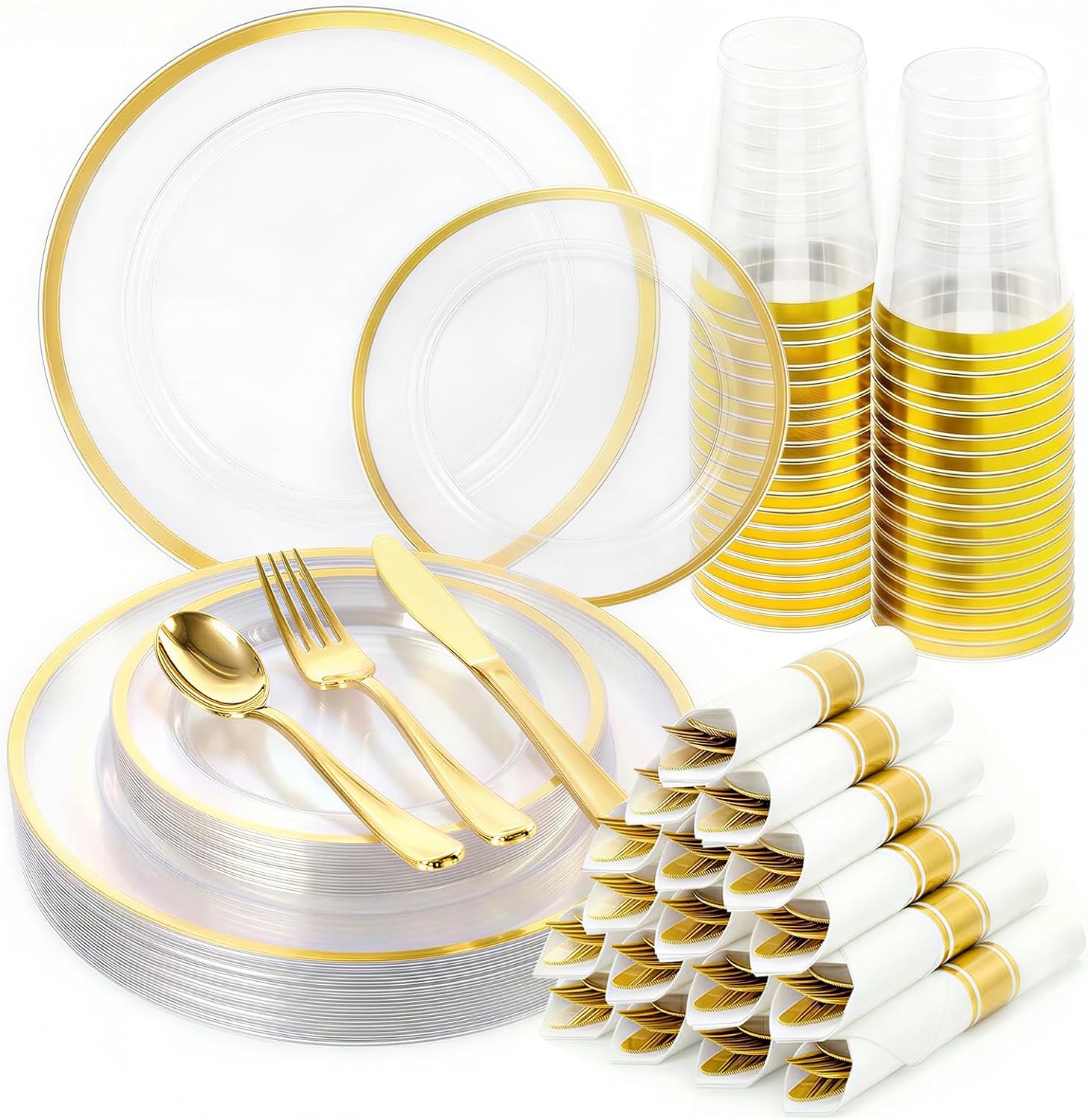 Elegant Red Rim Dinnerware Set - Hình 11