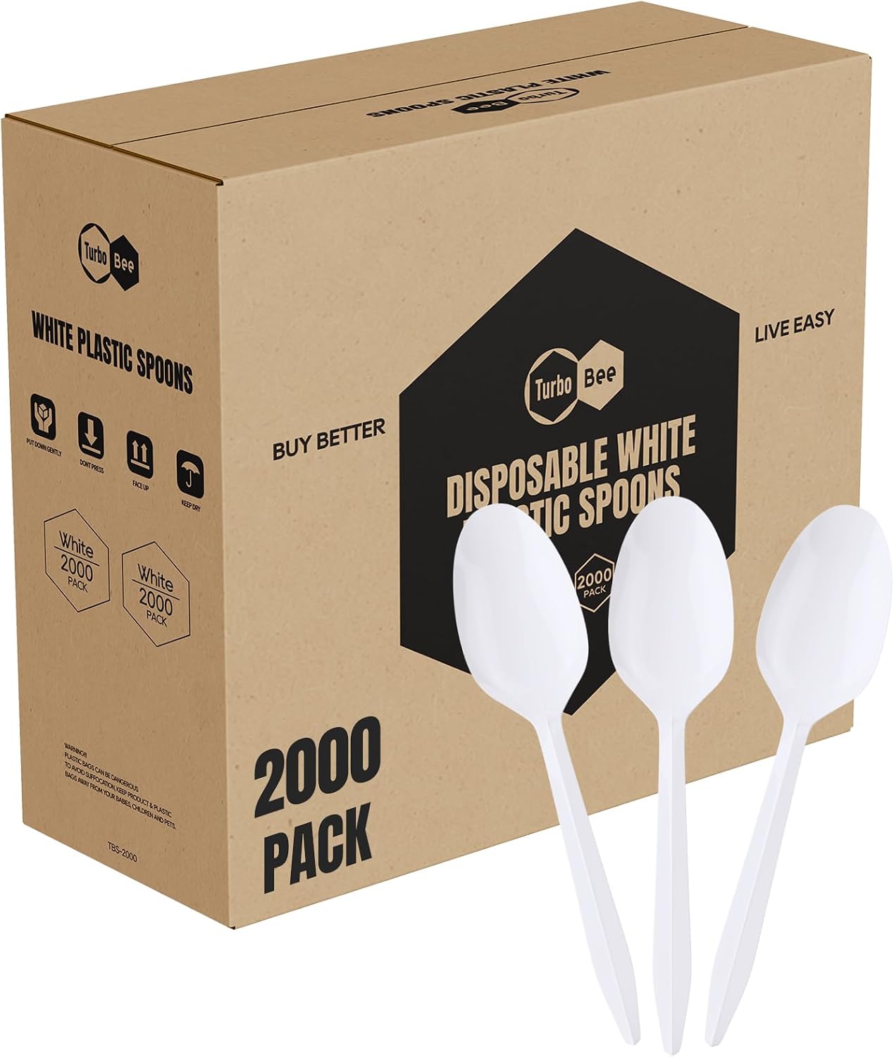 Turbo Bee White Disposable Plastic Sporks - Hình 8
