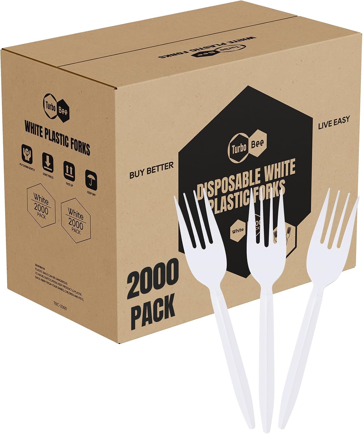 Turbo Bee White Disposable Plastic Sporks - Hình 7