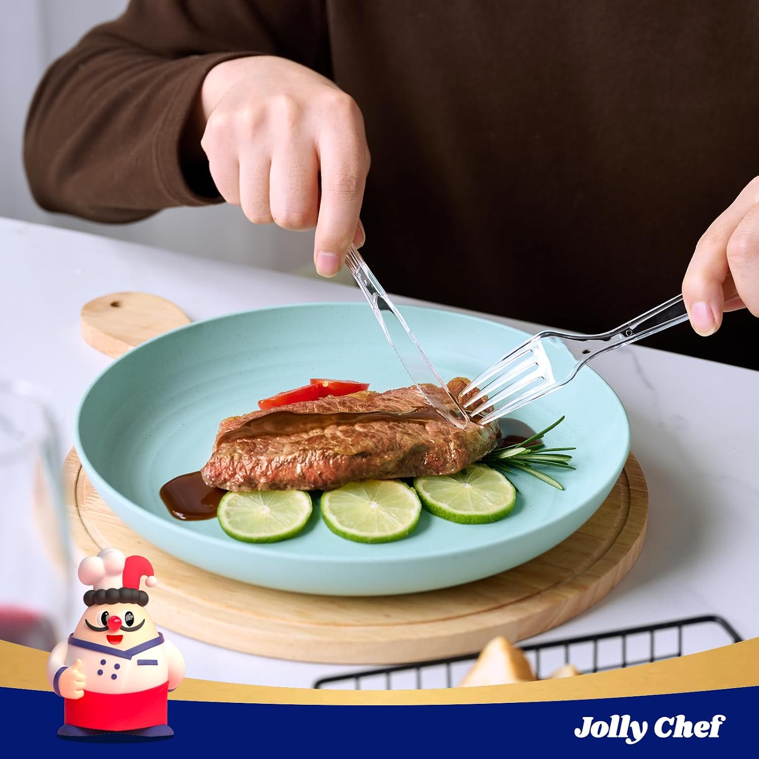 Jolly Chef Heavy-Duty Clear Cutlery - Hình 2