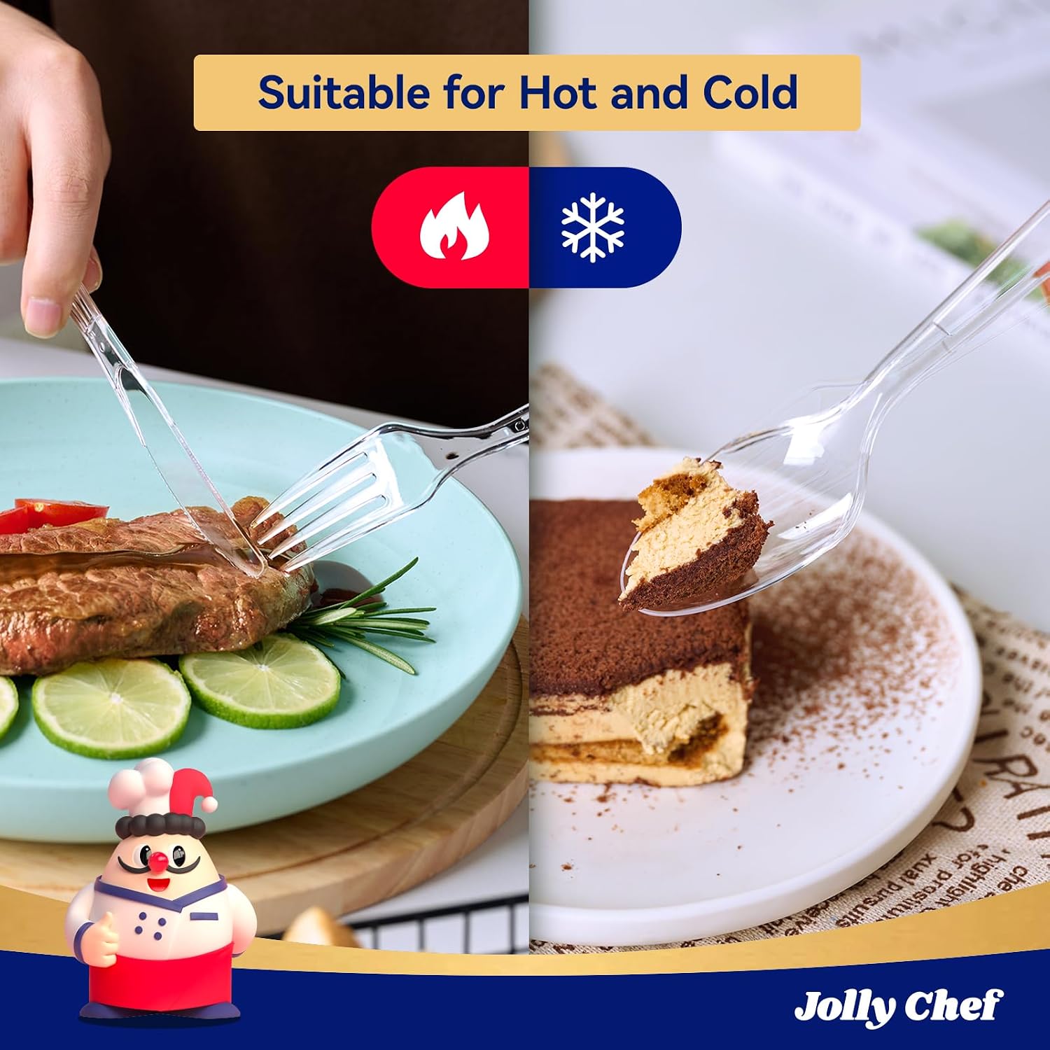 Jolly Chef Heavy-Duty Clear Cutlery - Hình 4
