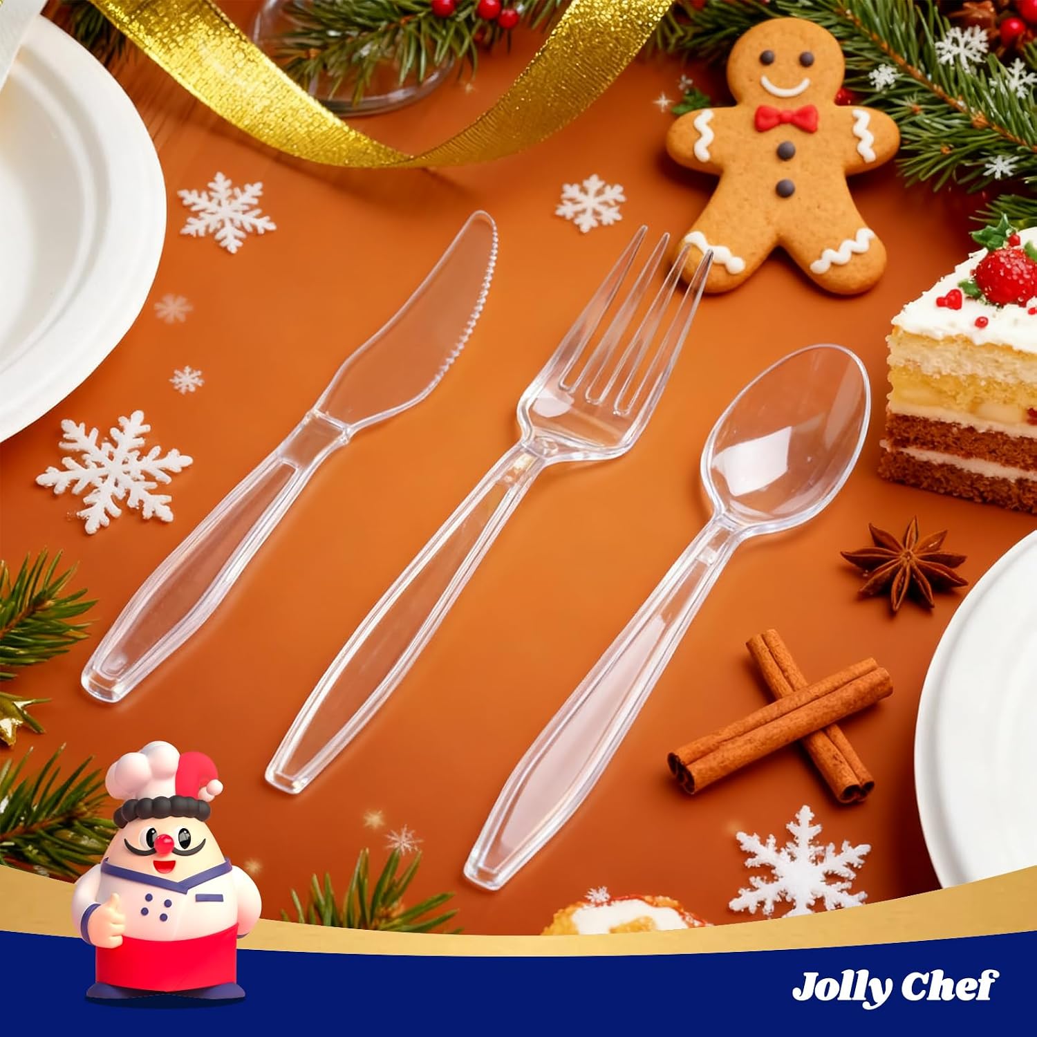 Jolly Chef Heavy-Duty Clear Cutlery - Hình 8